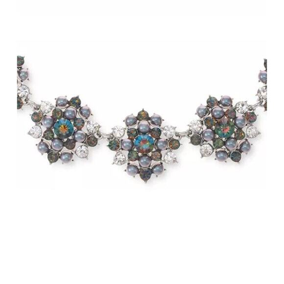 Charter Club Statement Necklace Crystal Cluster Chic Silver Tone VTG Stylish NWT - Picture 4 of 5